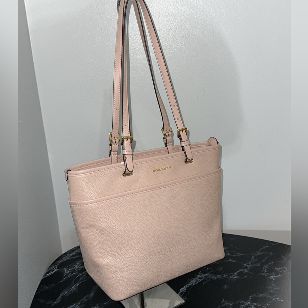 MICHAEL Michael Kors Handbag Winston Leather Zip Pocket Tote Soft Pink AUTHENTIC